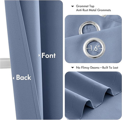 MIULEE Blackout Curtains for Bedroom 2 Panels 40 x 84 Inch Long Denim Blue | - Image 4
