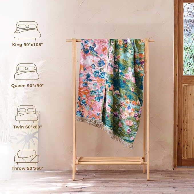 LUTBM Boho Throw Blanket for Bed Cotton Summer Blankets Twin Size for Bedroom - Image 6