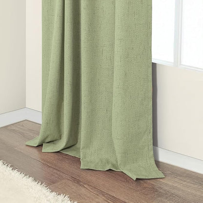 Light Sage Green Short Blackout Curtains - Image 8