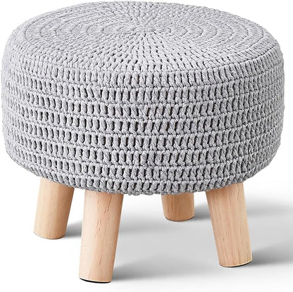 Wimarsbon Small Ottomans, 100% Hand Knitted Pouf Ottoman, Round Footrest by Wimarsbon