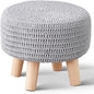 Wimarsbon Small Ottomans, 100% Hand Knitted Pouf Ottoman, Round Footrest by Wimarsbon