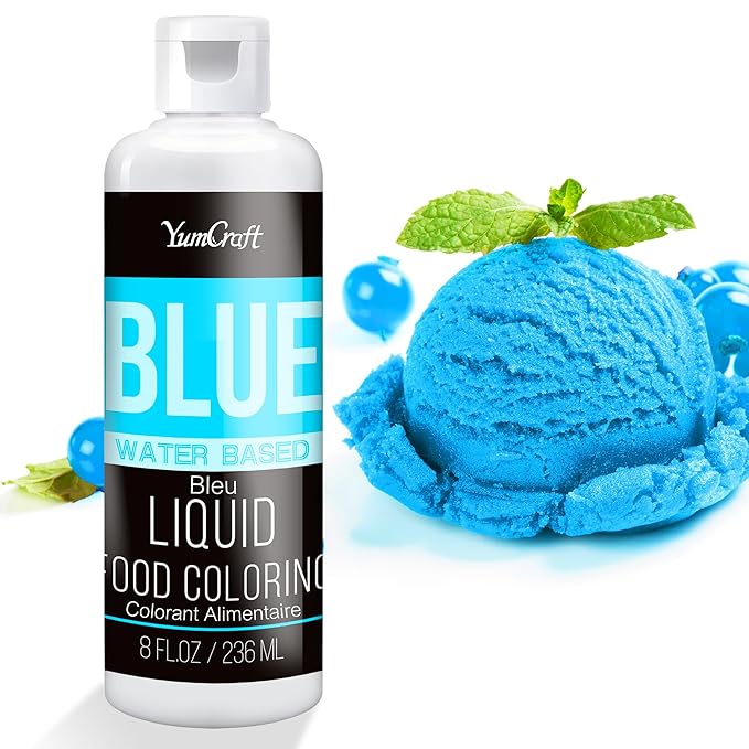 Food Coloring Liquid - Vibrant Color Food Coloring for Cake Decorating, Baking, Easter Egg, Icing - Tasteless Food Color Dye for Fondant, Cooking, Slime, Airbrush (Blue, 8 Fl.oz)