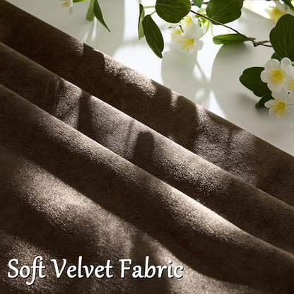 GIGIZAZA Brown Velvet Pillow Covers 24x24 Decorative Pillows Pack of 2 | Throw - Image 3