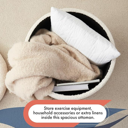 Ornavo Home Round Storage Ottoman - Image 3