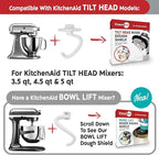 Dough Hook Shield For Kitchen Aid - Prevents Your Dough from Climbing Up and Clogging Up Your Mixer – Mess Free Mixer Accessory Compatible With Most KitchenAid C Shape Dough Hooks (Red)