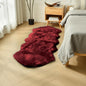 duduta Burgundy Faux Sheepskin Runner Rugs 2x6 ft, Fluffy Fur Couch Covers | by duduta
