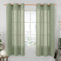 60 Inch Length Semi Sheer Linen Curtains 2 Panels Set, Sage Green Light by LAMIT