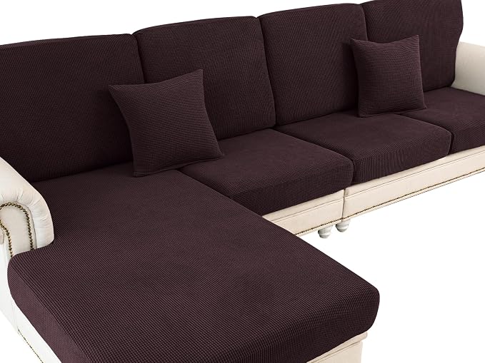 LA MEACK Couch Cushion Covers Seat Cushion Cover Stretch Couch Cover Separate by LA+MEACK