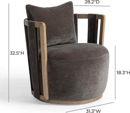First of a Kind Swivel Chair in Chocolate Brown Plywood - Image 2