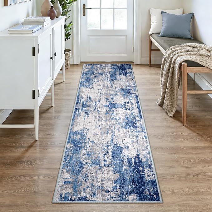 RELEANY Washable Runner 2'6"x8' Abstract Area Rug - Image 8