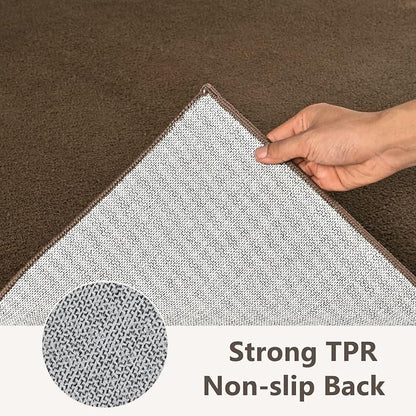 2x8 Beige Brown Solid Runner Rug Washable Non-Slip - Image 5