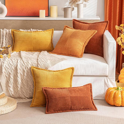 MIULEE Fall Burnt Orange Decorative Throw Pillow Covers 16x16 Inch 2 Pack | - Image 8