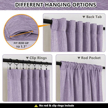 MYSKY HOME Boho Curtains 90 Inch Long Farmhouse Living Room Curtain Drapes - Image 3