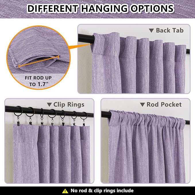 MYSKY HOME Purple Nursery Curtains - Image 3
