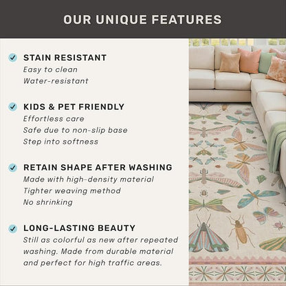 Neutral Girl Nursery Rug 4x6 - Image 7
