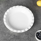 ONTUBE 10.5-Inch Deep Pie Pans 50oz, Ceramic Large Round Pie Tins for Baking, (White, 1 Pieces)