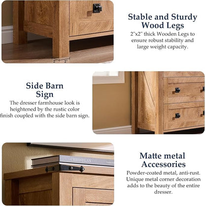 T4TREAM Farmhouse 6 Drawers Dresser - Image 6