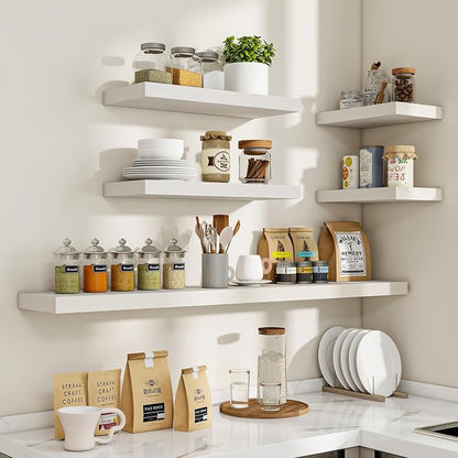 Acovy 16 Inch Floating Shelves, Wooden Shelves - Image 7