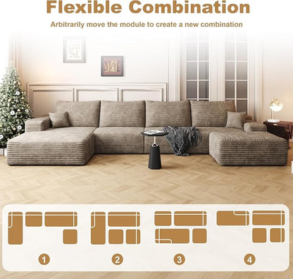 136" Sectional Couches for Living Room Cloud Couch Sofa - Image 6