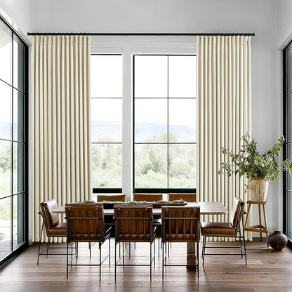 Pinch Pleated Linen Curtains 100% Blackout 90 Inches Long - Image 6