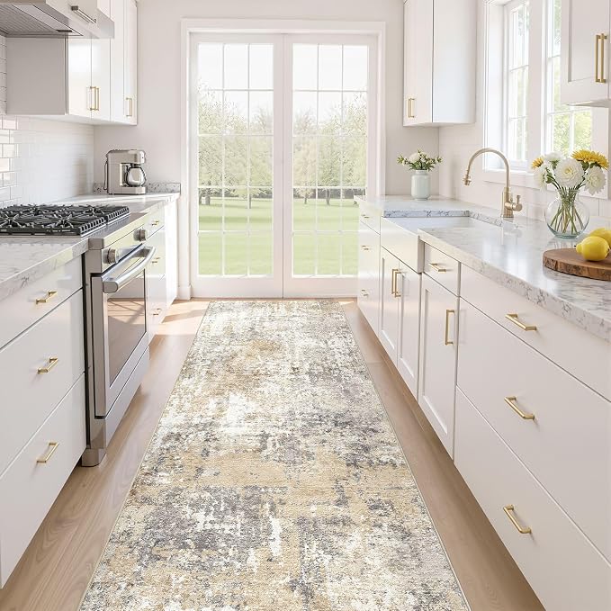 LOONGRUG Runner Rug 3x10 Washable Non-Slip Kitchen Neutral Modern Rug | by LOONGRUG