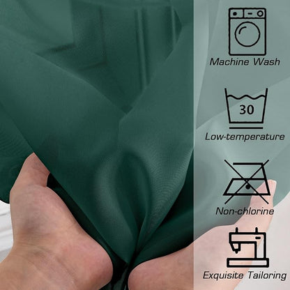 Simplebrand Hunter Green Sheer Curtains 84 Inches Long 2 Panels, Light - Image 6