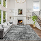 4x6 Area Rugs for Living Room: Washable Abstract Black Badroom Carpet | by GENTDRIZZ