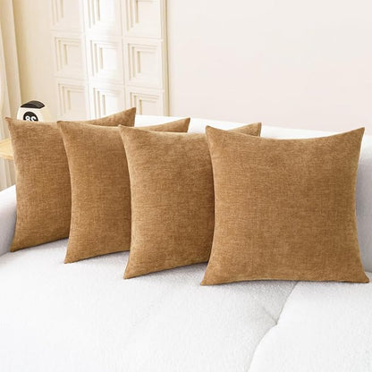 CaliTime Decorative Couch Throw Pillow Covers 18 X 18 Inches Apricot Brown | by CaliTime