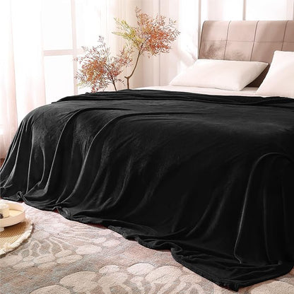 BEDELITE Fleece Blanket Soft Plush Full Bed Blanket Black 84"x90" | Ultra Soft by BEDELITE
