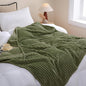 Olive Green Fleece Throw Blanket 108”×90” by linecooo