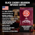 Fire Department Coffee - Black Cherry Bourbon Coffee - Gives Back to Firefighters - Premium Bourbon Infused Ground - Non-Alcoholic - Roasted in the USA - Veteran Owned (12 oz, Pack of 2)