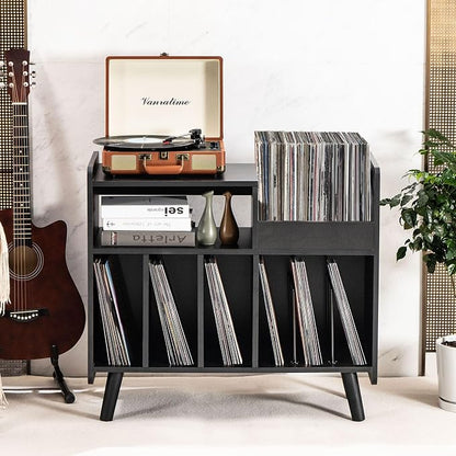 Record Player Stand, Large Record Player Table Cabinet - Image 5
