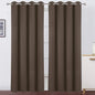 Chocolate Brown Thermal Blackout Curtains/52 x 95 Inch/Set of 2 Panels Room by Lemomo