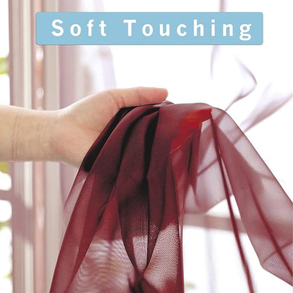 Sheer Curtains, Sheer Curtains 84 inch Length 2 Panels Set, Rod Pocket Voile - Image 5