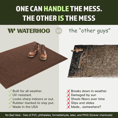 WaterHog Squares Front Door Mat Indoor Outdoor Entrance, All-Weather Mats | - Image 5