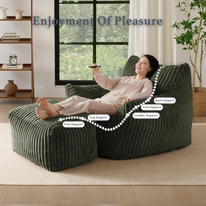 Gericco Oversized Bean Bag Chaise Lounge Chair Indoor - Image 5