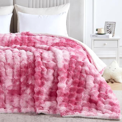 60x80 Inches Ultra-Soft Fuzzy Faux Fur Plush Twin Size Blanket - Image 6