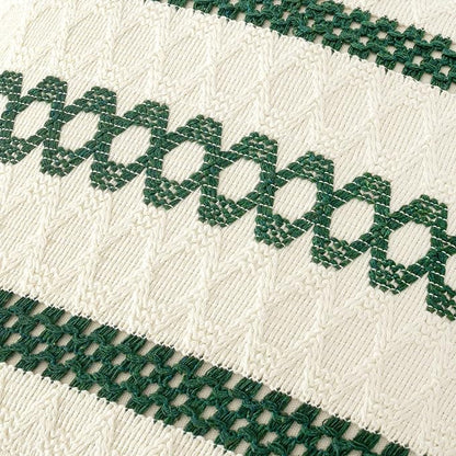 MIULEE Set of 2 Dark Green Boho Decorative Lumbar Pillow Covers 12x20 Inch | - Image 4
