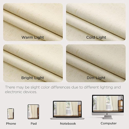 Joydeco Pinch Pleated Linen Curtains - Image 8