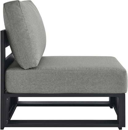 Modway Tahoe Aluminum Armless Patio Gray Modular Weather-Resistant - Image 4