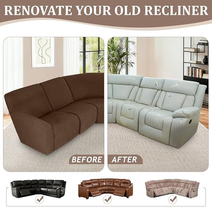 ALIECOM 100% Waterproof Recliner Sectional Couch Covers L Shape Stretch Corner - Image 7