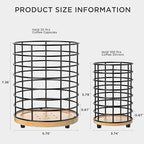 HBlife Coffee Pod Holder & Coffee Stirrers Holder Set, Metal and Wooden Coffee Bar Accessories Large Capacity Kitchen Counter Decor for Keurig K cup & Nespresso Vertuo (Black Wire)
