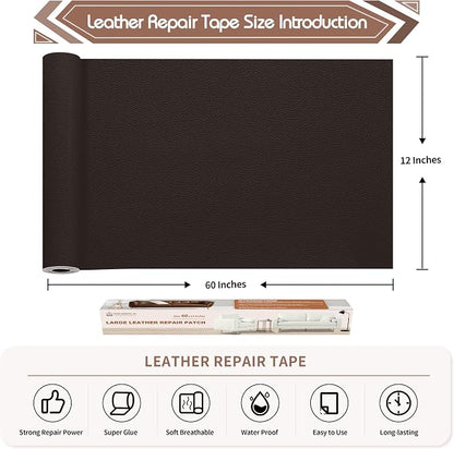 KING MOUNTAIN Leather Repair Patch, 12 x 60 Inches self Adhesive Leather Repair - Image 4