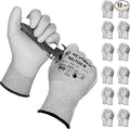 Schwer 12 Pairs ANSI A6 Cut Resistant Gloves CR7120 Cut Proof Work Gloves, Touchscreen, for Men and Women Used for Woodworking, Glass Cutting, Construction, Cargo Handling, Car Repair, S