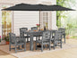 SERWALL Patio Dining Set with 15FT Double Side Umbrella, Outdoor Dining Sets by SERWALL