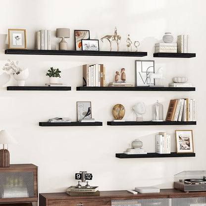 Fun Memories 16 Inch Floating Shelves Wall-Mounted, Engineered Wood Wall Shelves - Image 6