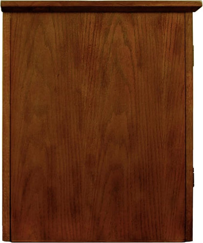 Leick Home 82350 Solid Wood Mission Oak Three Door TV Stand - Image 3