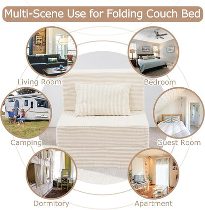 Folding Sofa Bed, 4 in 1 Convertible Sleeper Chair - Image 9