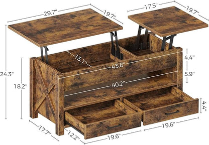 Seventable Coffee Table, 47.2" Lift Top Coffee Table - Image 3