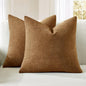 MIULEE Bronze Chenille Couch Throw Pillow Covers, 18x18 | Set of 2, Farmhouse by MIULEE